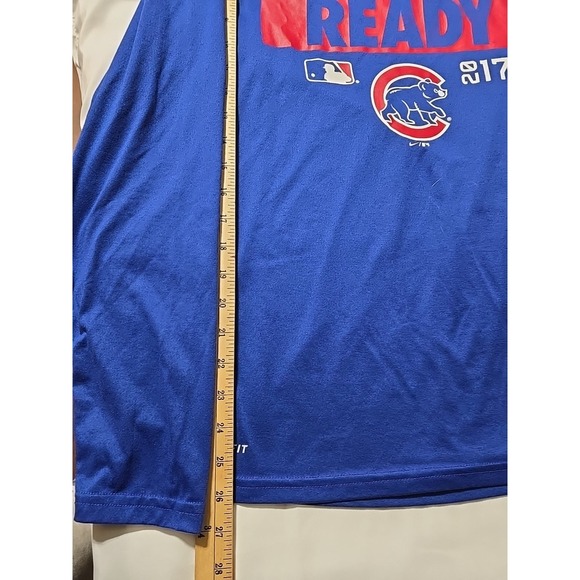 Nike Dri Fit Chicago Cubs Shirt Mens Large Blue MLB Baseball Long Sleeve 2017 - Picture 7 of 10